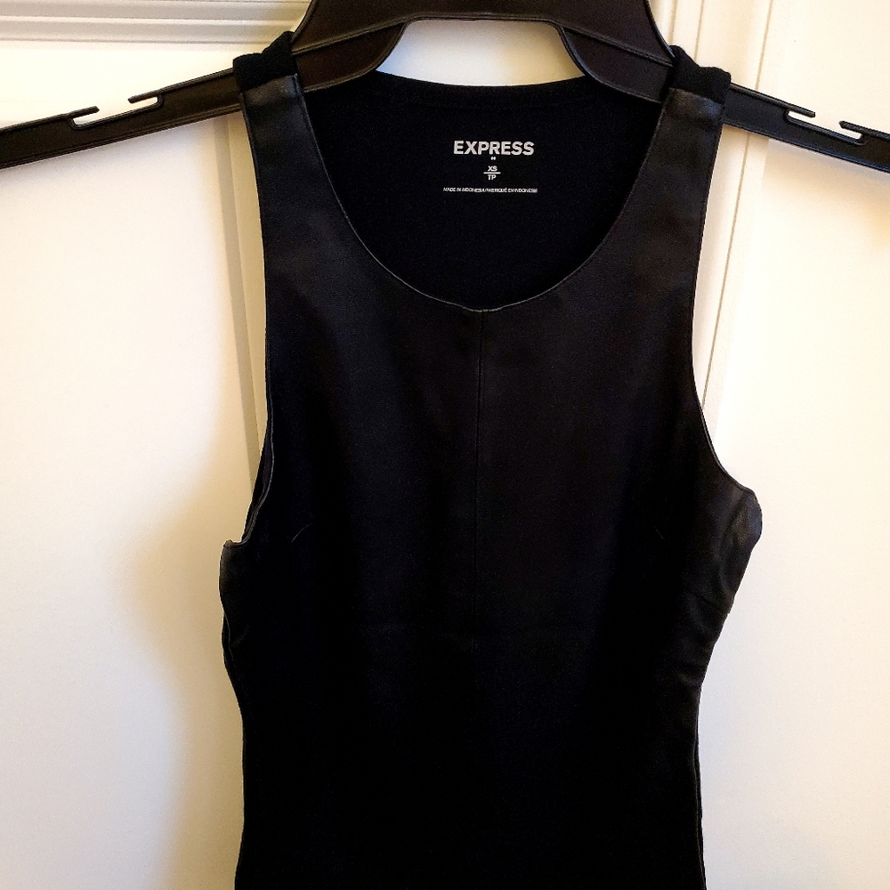 Express faux leather tank, xs